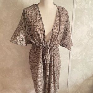 Fantasie Swim Sheer Leopard Print Cover up Size L (Bump Friendly)